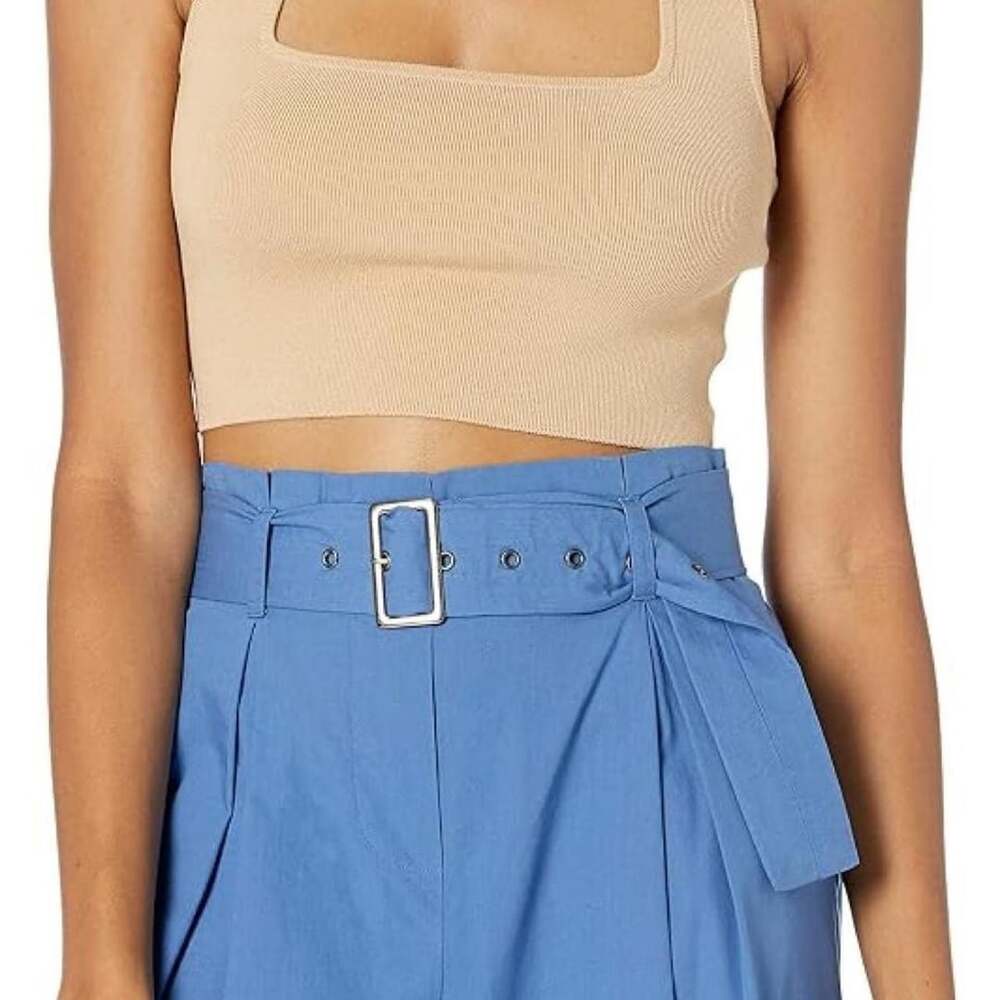 The Drop Halter Crop Top in Butter Yellow